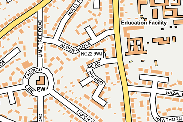 NG22 9WJ map - OS OpenMap – Local (Ordnance Survey)