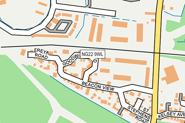 NG22 9WL map - OS OpenMap – Local (Ordnance Survey)