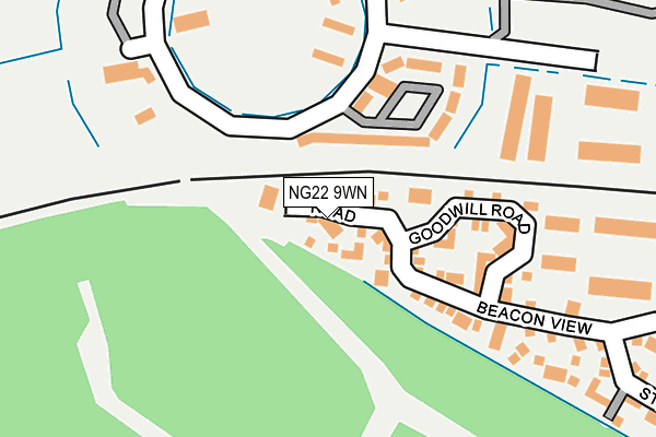 NG22 9WN map - OS OpenMap – Local (Ordnance Survey)