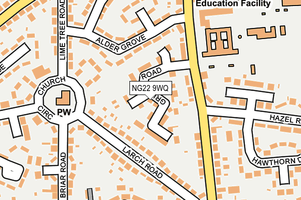 NG22 9WQ map - OS OpenMap – Local (Ordnance Survey)