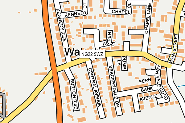 NG22 9WZ map - OS OpenMap – Local (Ordnance Survey)