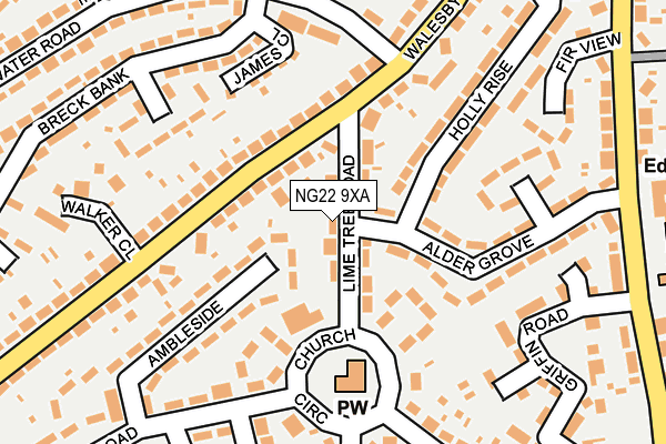 NG22 9XA map - OS OpenMap – Local (Ordnance Survey)