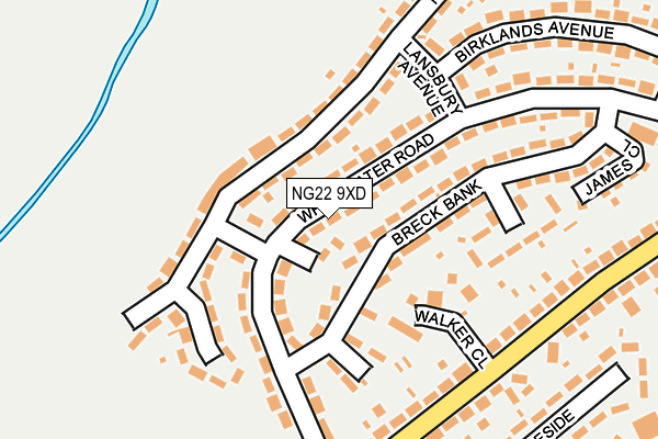 NG22 9XD map - OS OpenMap – Local (Ordnance Survey)