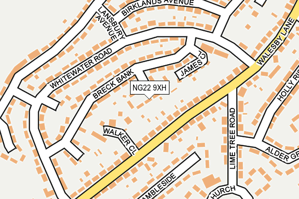 NG22 9XH map - OS OpenMap – Local (Ordnance Survey)