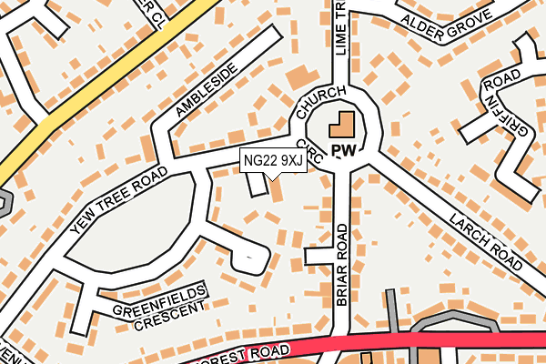 NG22 9XJ map - OS OpenMap – Local (Ordnance Survey)