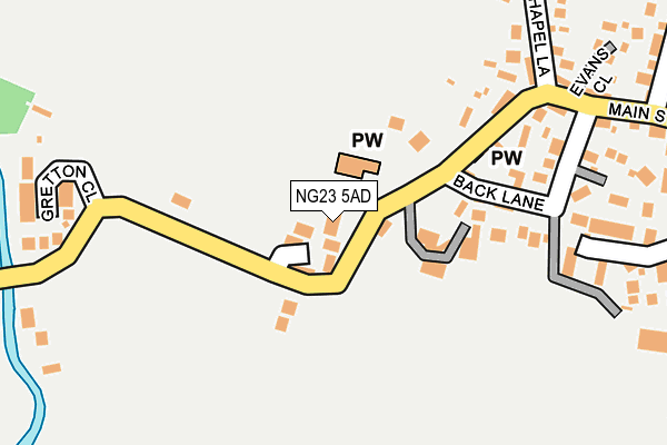 NG23 5AD map - OS OpenMap – Local (Ordnance Survey)