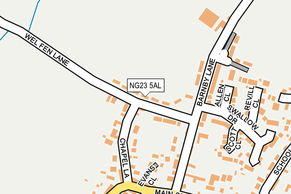 NG23 5AL map - OS OpenMap – Local (Ordnance Survey)