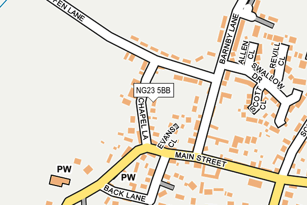 NG23 5BB map - OS OpenMap – Local (Ordnance Survey)