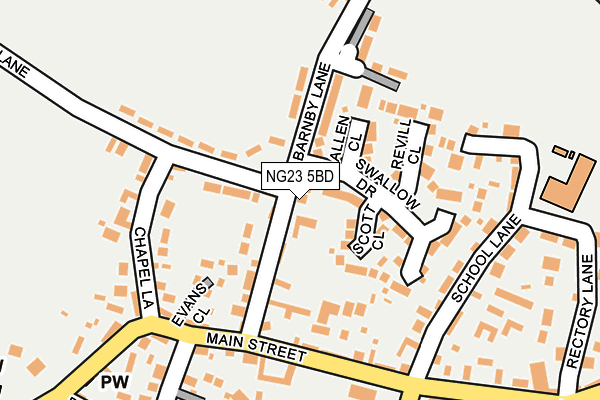 NG23 5BD map - OS OpenMap – Local (Ordnance Survey)