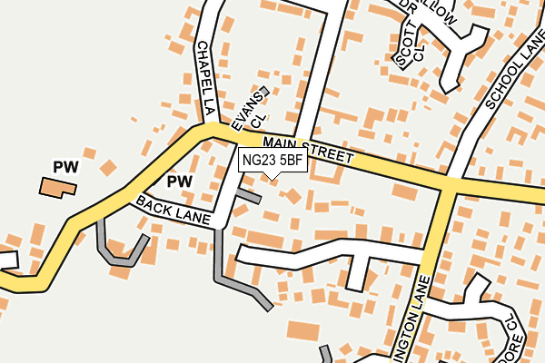 NG23 5BF map - OS OpenMap – Local (Ordnance Survey)