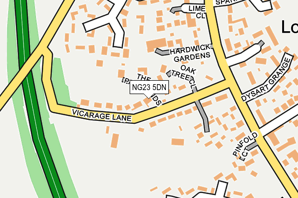 NG23 5DN map - OS OpenMap – Local (Ordnance Survey)