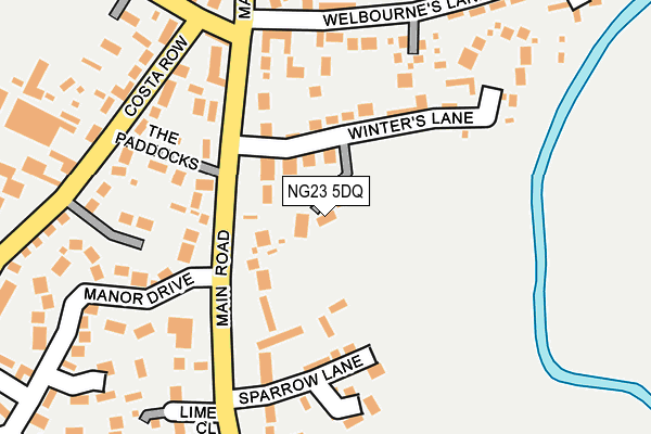 NG23 5DQ map - OS OpenMap – Local (Ordnance Survey)