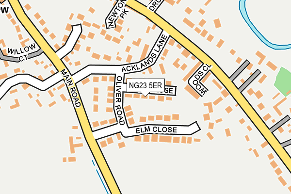 NG23 5ER map - OS OpenMap – Local (Ordnance Survey)
