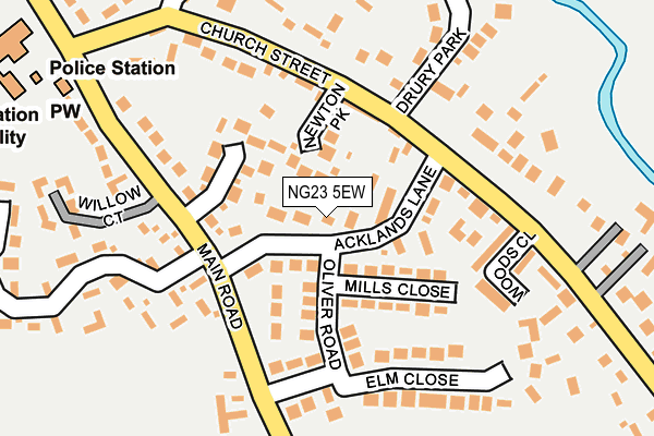 NG23 5EW map - OS OpenMap – Local (Ordnance Survey)