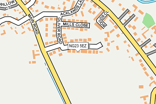 NG23 5EZ map - OS OpenMap – Local (Ordnance Survey)