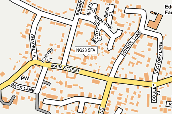 NG23 5FA map - OS OpenMap – Local (Ordnance Survey)