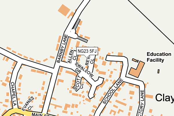 NG23 5FJ map - OS OpenMap – Local (Ordnance Survey)