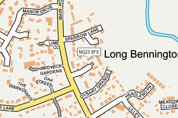 NG23 5FX map - OS OpenMap – Local (Ordnance Survey)