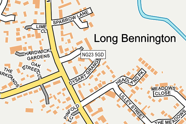 NG23 5GD map - OS OpenMap – Local (Ordnance Survey)