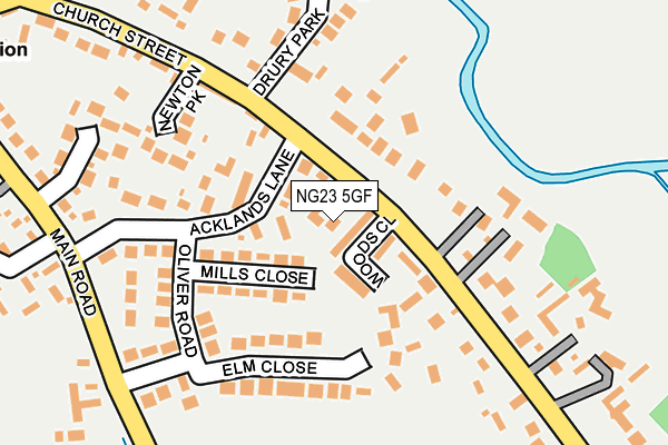 NG23 5GF map - OS OpenMap – Local (Ordnance Survey)