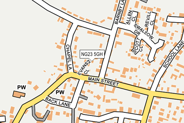 NG23 5GH map - OS OpenMap – Local (Ordnance Survey)