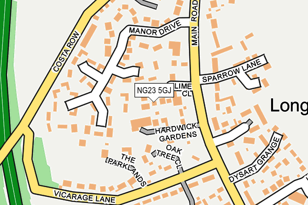 NG23 5GJ map - OS OpenMap – Local (Ordnance Survey)