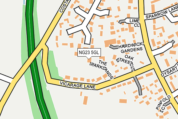 NG23 5GL map - OS OpenMap – Local (Ordnance Survey)