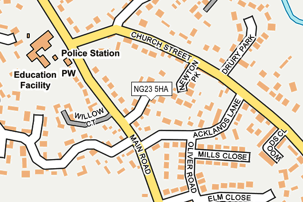 NG23 5HA map - OS OpenMap – Local (Ordnance Survey)