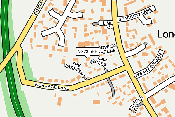 NG23 5HB map - OS OpenMap – Local (Ordnance Survey)