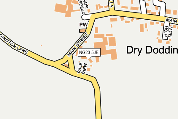 NG23 5JE map - OS OpenMap – Local (Ordnance Survey)