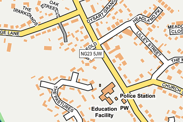 NG23 5JW map - OS OpenMap – Local (Ordnance Survey)