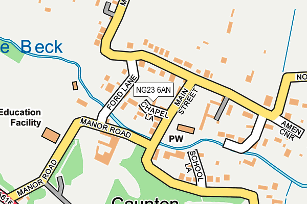 NG23 6AN map - OS OpenMap – Local (Ordnance Survey)