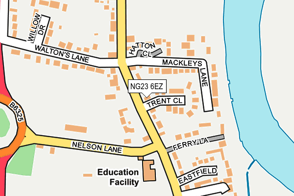 NG23 6EZ map - OS OpenMap – Local (Ordnance Survey)