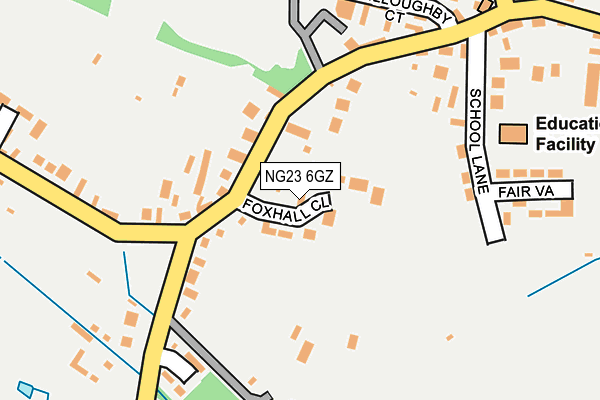 NG23 6GZ map - OS OpenMap – Local (Ordnance Survey)