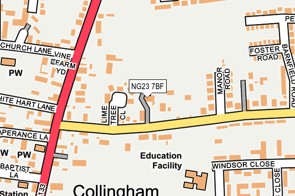 NG23 7BF map - OS OpenMap – Local (Ordnance Survey)