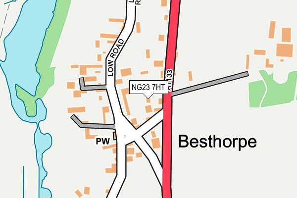 NG23 7HT map - OS OpenMap – Local (Ordnance Survey)