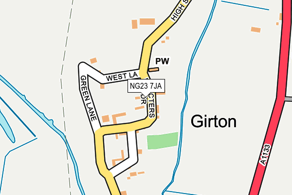 NG23 7JA map - OS OpenMap – Local (Ordnance Survey)