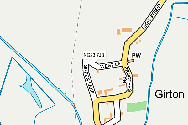 NG23 7JB map - OS OpenMap – Local (Ordnance Survey)