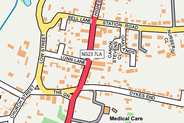 NG23 7LA map - OS OpenMap – Local (Ordnance Survey)