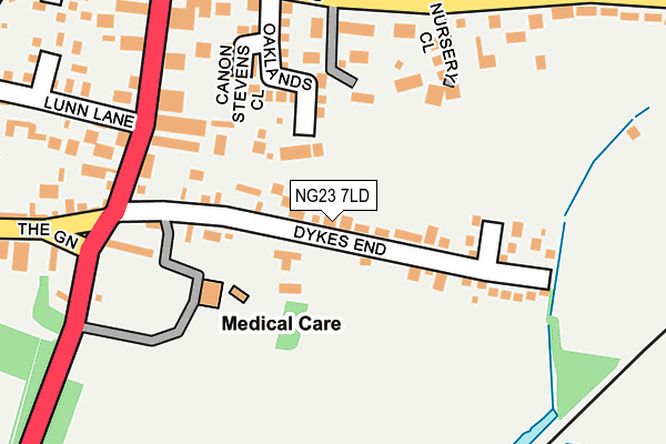 NG23 7LD map - OS OpenMap – Local (Ordnance Survey)