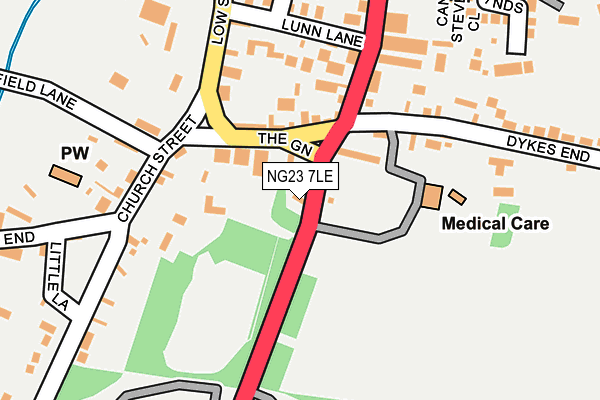 NG23 7LE map - OS OpenMap – Local (Ordnance Survey)