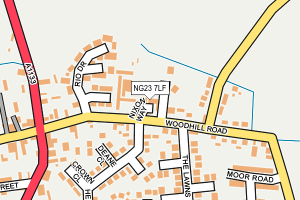 NG23 7LF map - OS OpenMap – Local (Ordnance Survey)