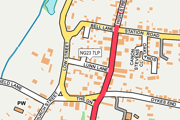 NG23 7LP map - OS OpenMap – Local (Ordnance Survey)
