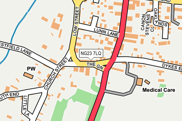 NG23 7LQ map - OS OpenMap – Local (Ordnance Survey)