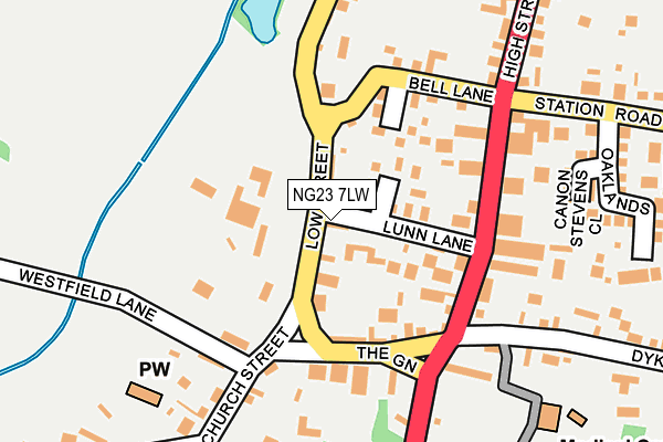 NG23 7LW map - OS OpenMap – Local (Ordnance Survey)