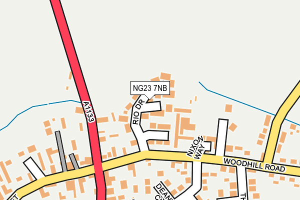 NG23 7NB map - OS OpenMap – Local (Ordnance Survey)