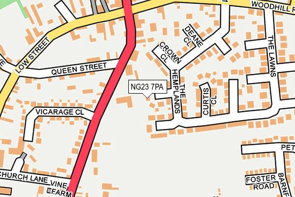 NG23 7PA map - OS OpenMap – Local (Ordnance Survey)