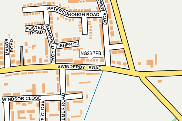 NG23 7PB map - OS OpenMap – Local (Ordnance Survey)