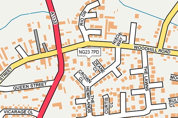 NG23 7PD map - OS OpenMap – Local (Ordnance Survey)