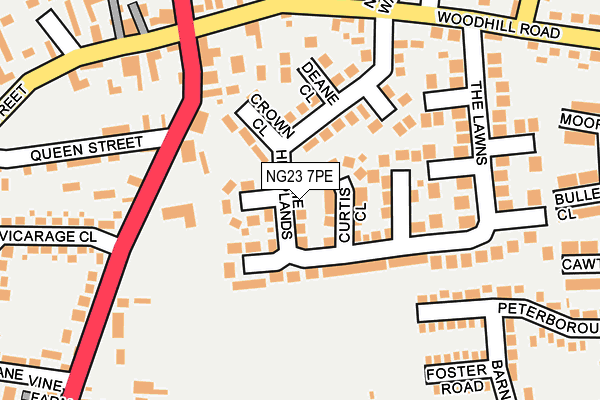 NG23 7PE map - OS OpenMap – Local (Ordnance Survey)